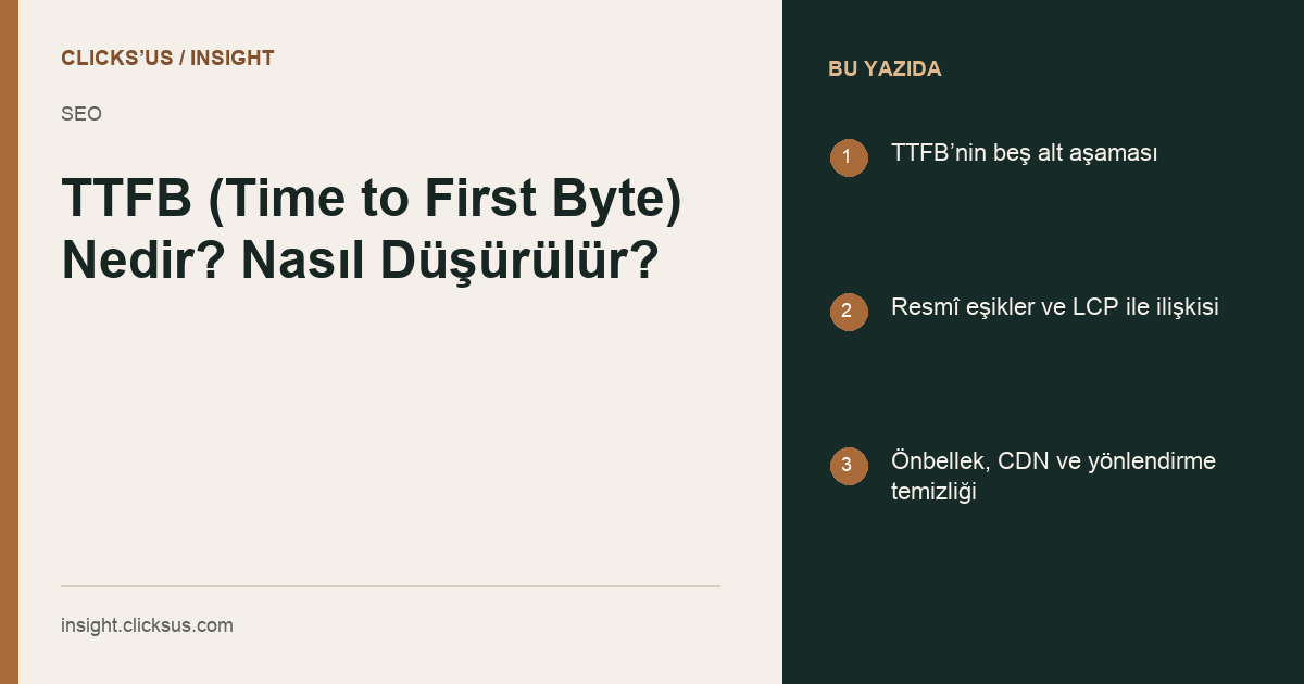 TTFB (Time to First Byte) Nedir? Nasıl Düşürülür?